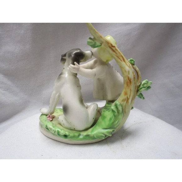 Little Girl Child With Dog, Bisque Figurine, S8406, Andrea , SADEK, dog lover, - Picture 2 of 7